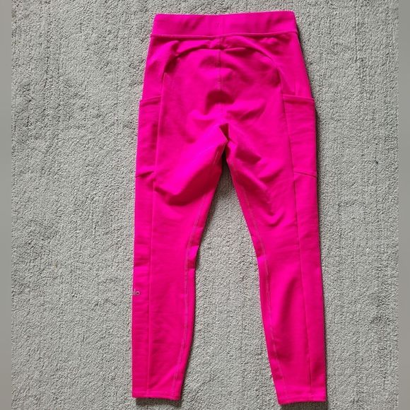 Alo 7/8 High-Waist Checkpoint Legging Size Small in Neon Pink - Picture 4 of 8